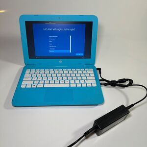 HP Stream Laptop Blue 11-AH011WM w/ Charger - TESTED WORKING 4GB RAM Notebook